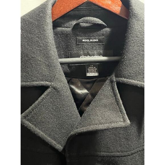 Claiborne Men's Wool Blend Quilted Lining Pea Coat Button Front Black
Size L - Picture 6 of 8